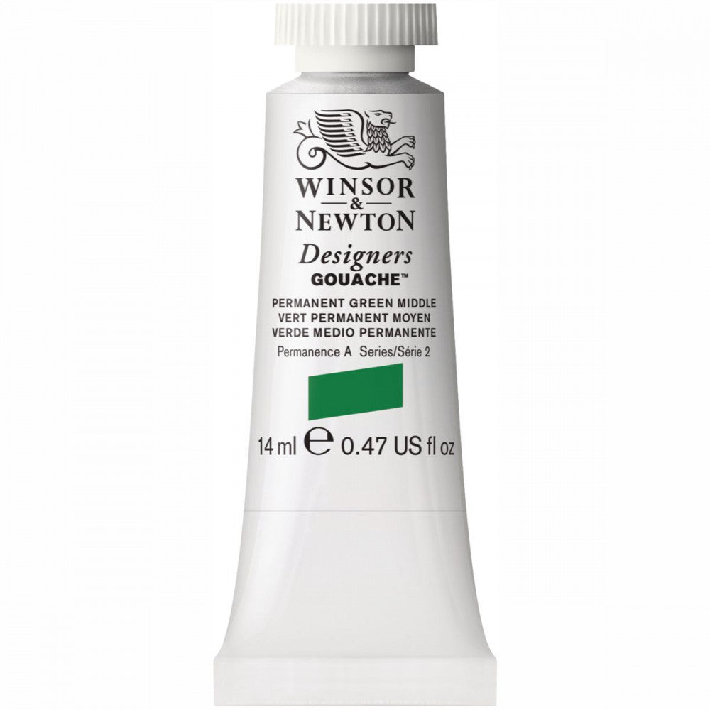 Tinta Guache Winsor & Newton Designers 14ml S2 484 Permanent Green Middle